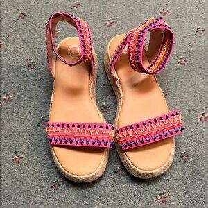 Wonder Nation Pink and Orange Espadrille Sandals